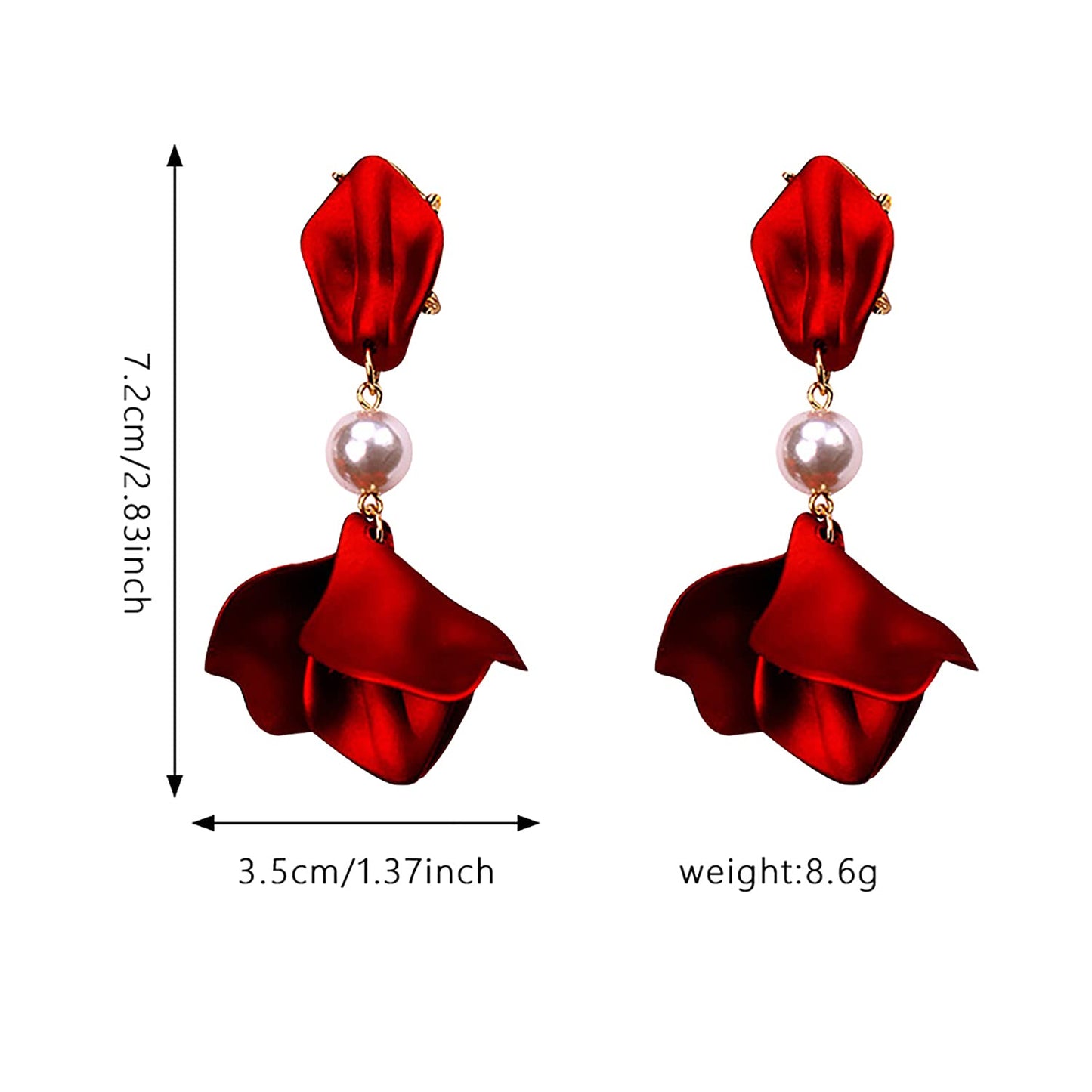 Long Acrylic Rose Petal Earrings Dangle Exaggerated Flower Earrings Drop Statement Floral Tassel Earrings for Women