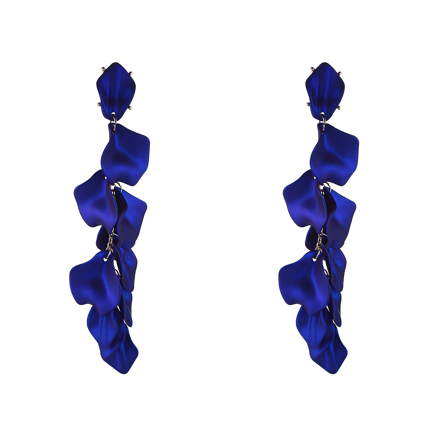 Long Acrylic Rose Petal Earrings Dangle Exaggerated Flower Earrings Drop Statement Floral Tassel Earrings for Women