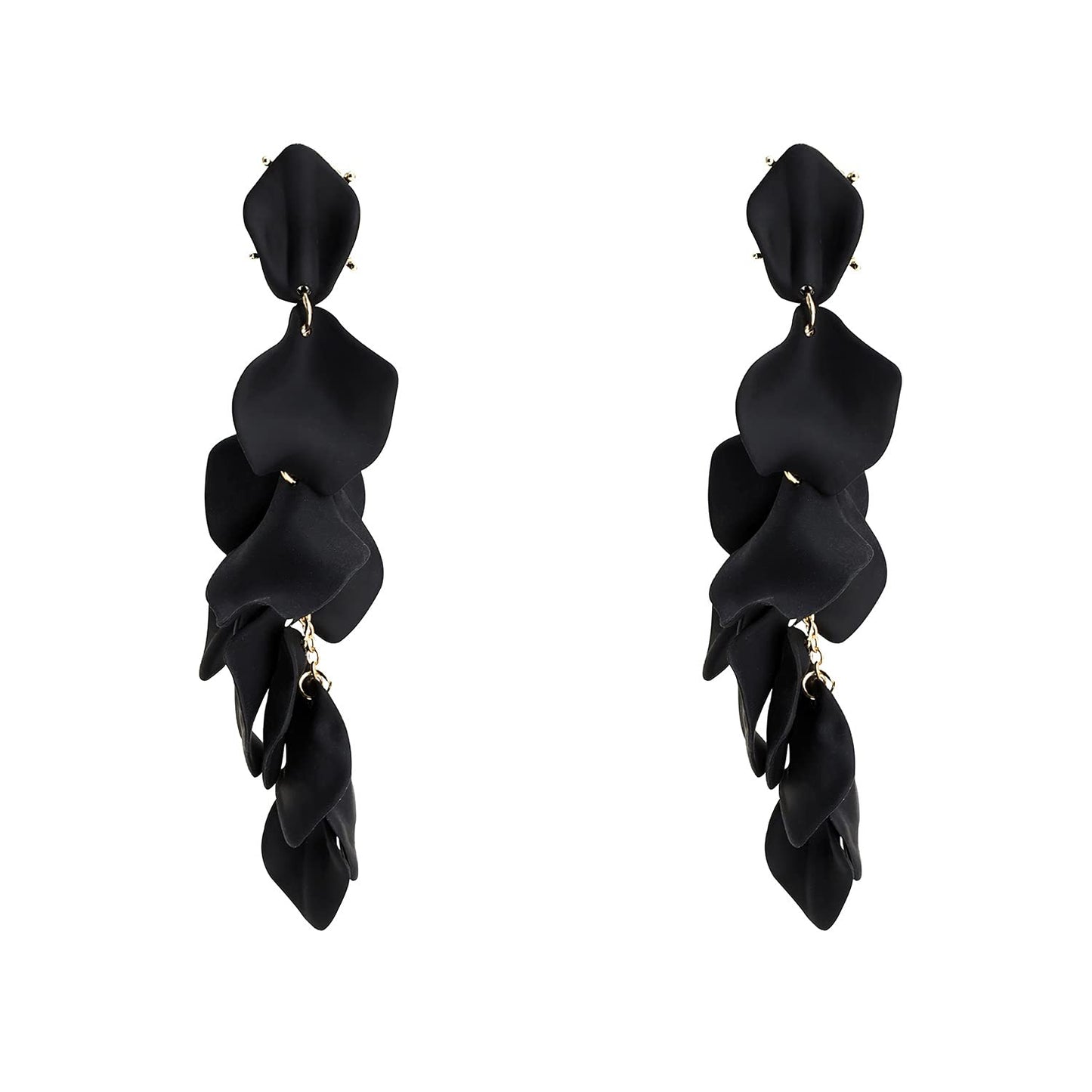 Long Acrylic Rose Petal Earrings Dangle Exaggerated Flower Earrings Drop Statement Floral Tassel Earrings for Women