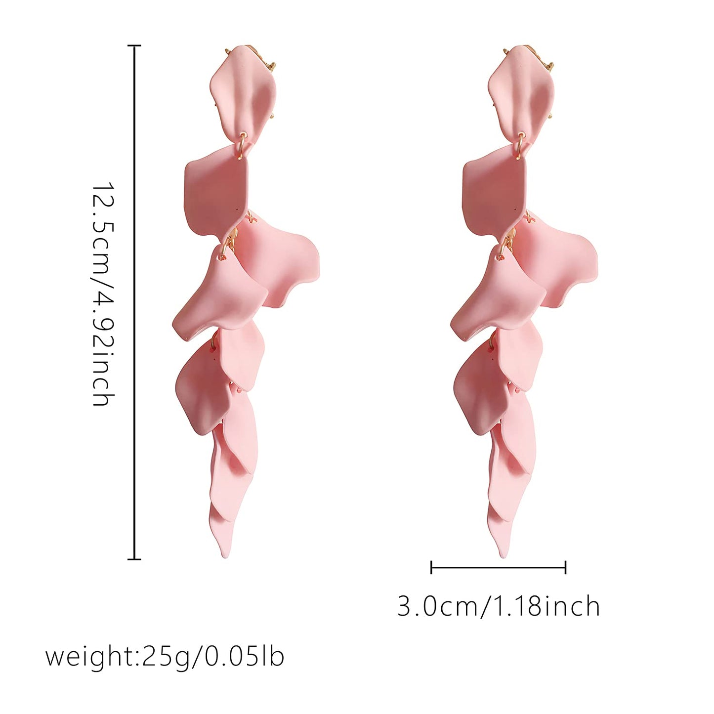 Long Acrylic Rose Petal Earrings Dangle Exaggerated Flower Earrings Drop Statement Floral Tassel Earrings for Women