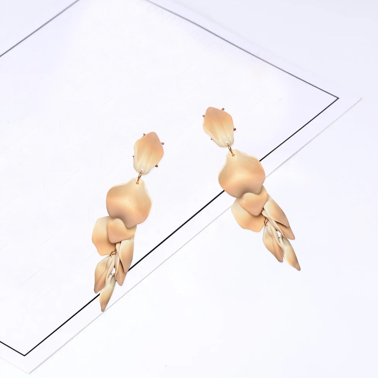 Long Acrylic Rose Petal Earrings Dangle Exaggerated Flower Earrings Drop Statement Floral Tassel Earrings for Women