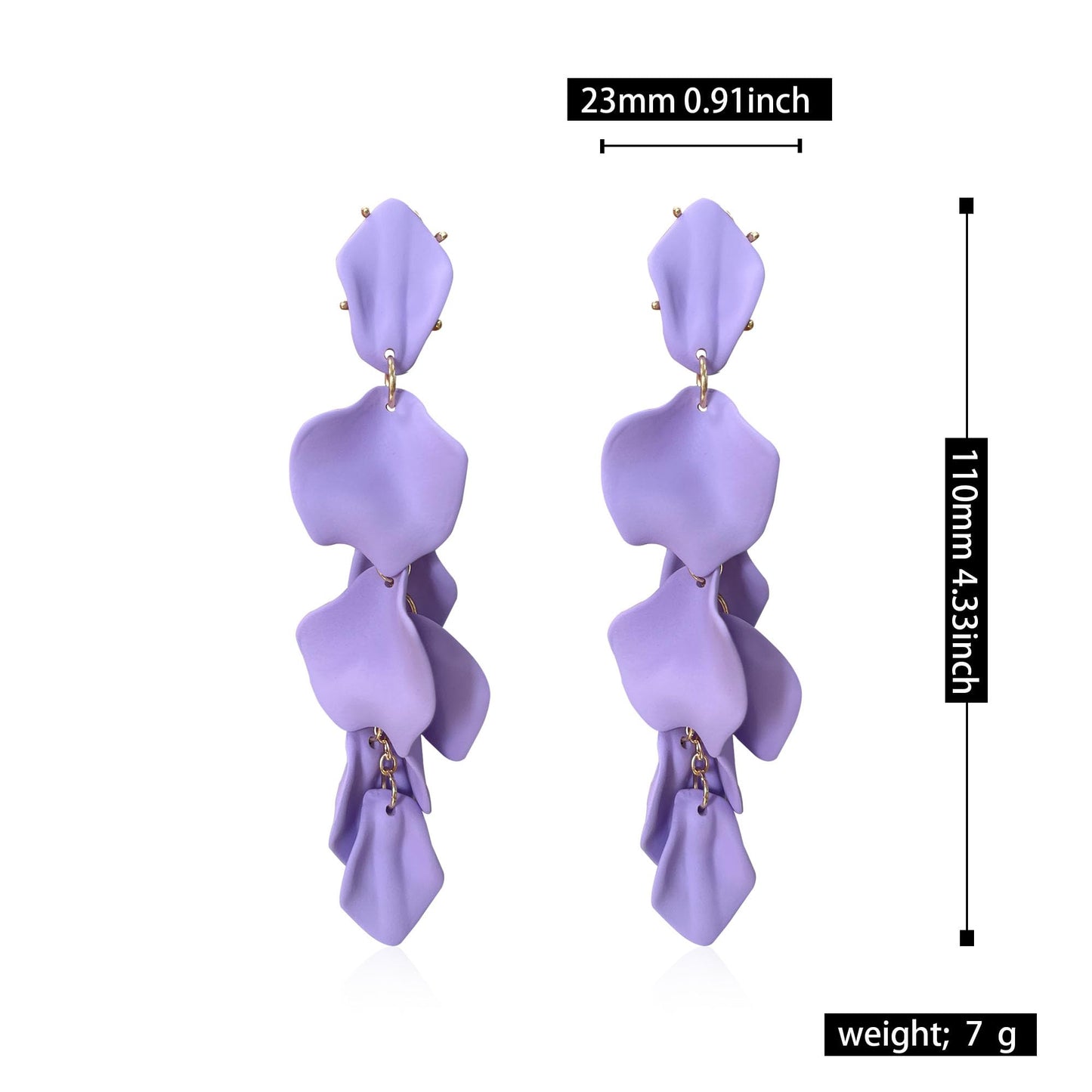 Long Acrylic Rose Petal Earrings Dangle Exaggerated Flower Earrings Drop Statement Floral Tassel Earrings for Women