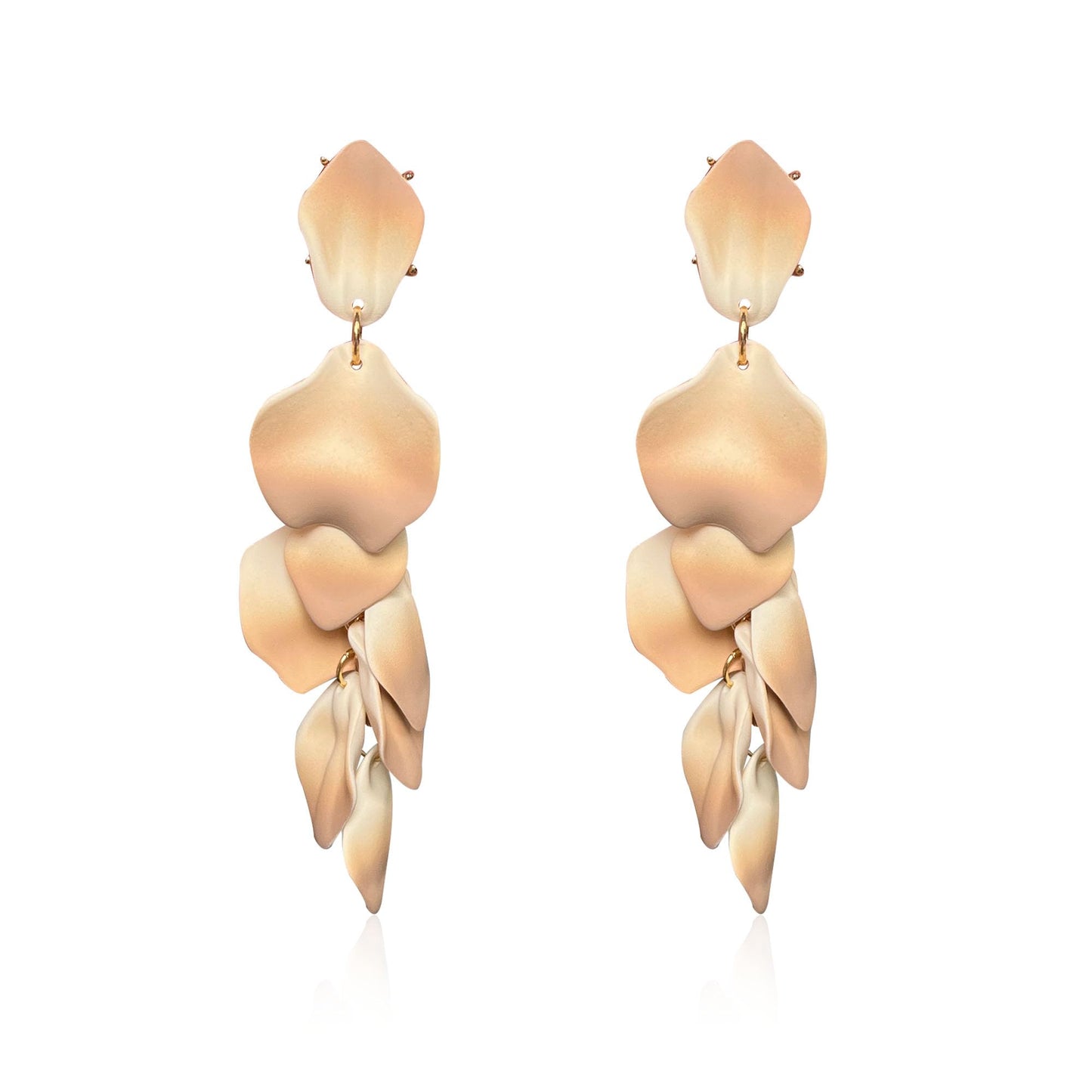 Long Acrylic Rose Petal Earrings Dangle Exaggerated Flower Earrings Drop Statement Floral Tassel Earrings for Women