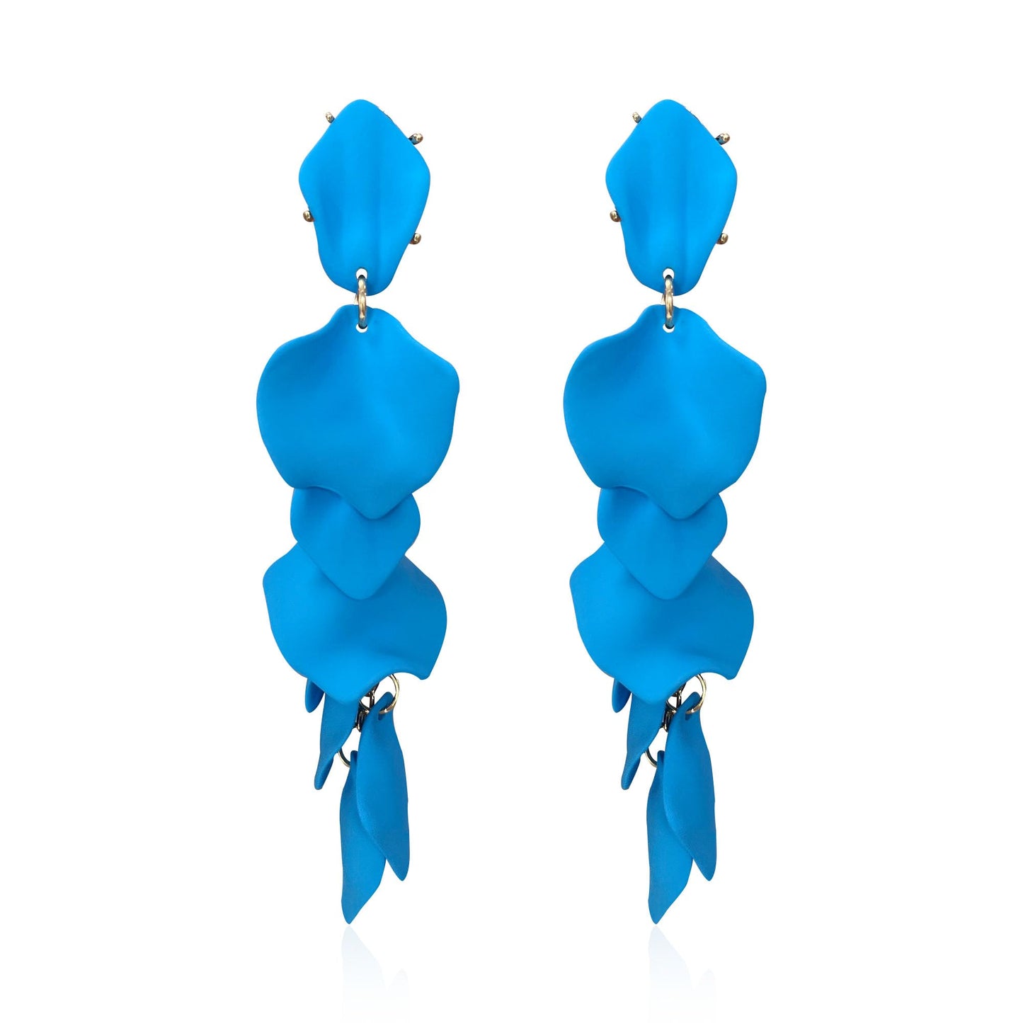 Long Acrylic Rose Petal Earrings Dangle Exaggerated Flower Earrings Drop Statement Floral Tassel Earrings for Women