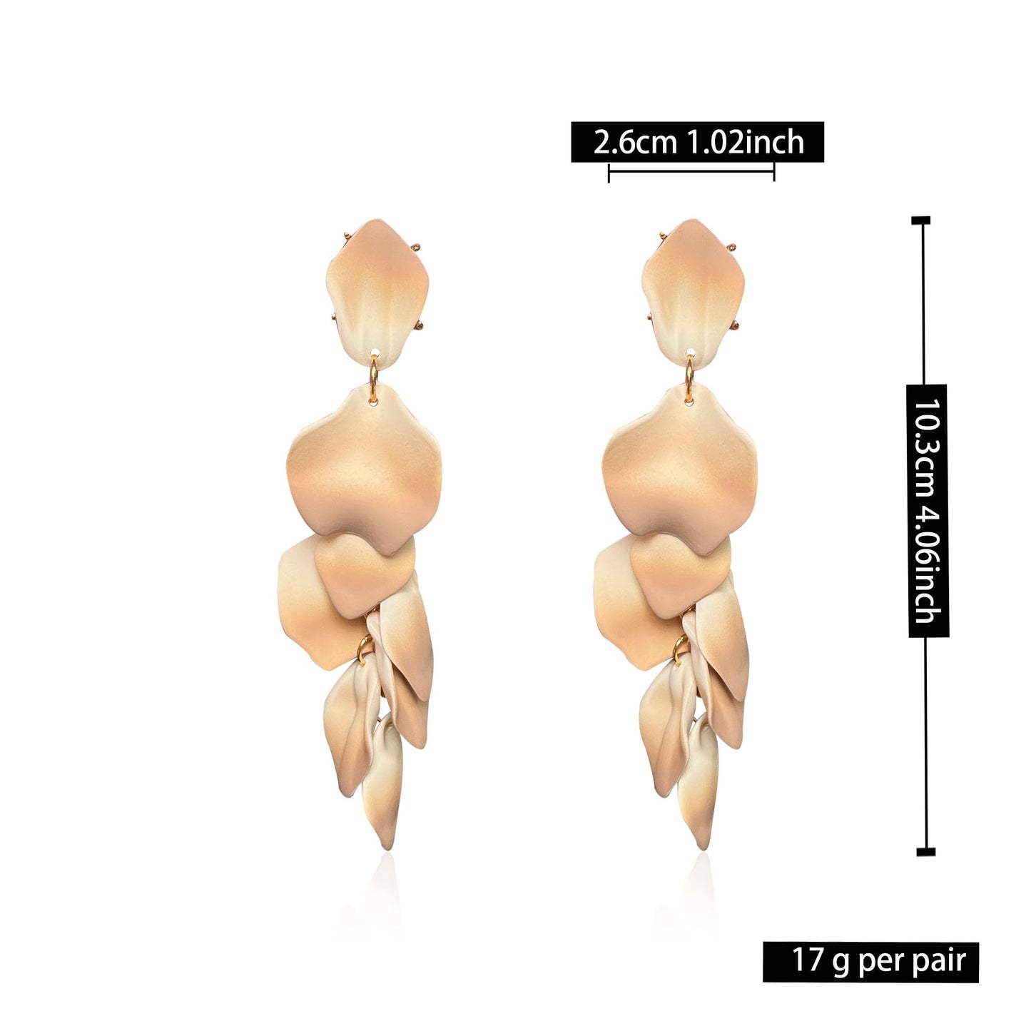 Long Acrylic Rose Petal Earrings Dangle Exaggerated Flower Earrings Drop Statement Floral Tassel Earrings for Women