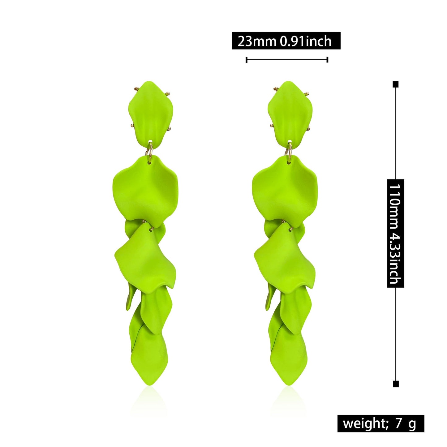 Long Acrylic Rose Petal Earrings Dangle Exaggerated Flower Earrings Drop Statement Floral Tassel Earrings for Women