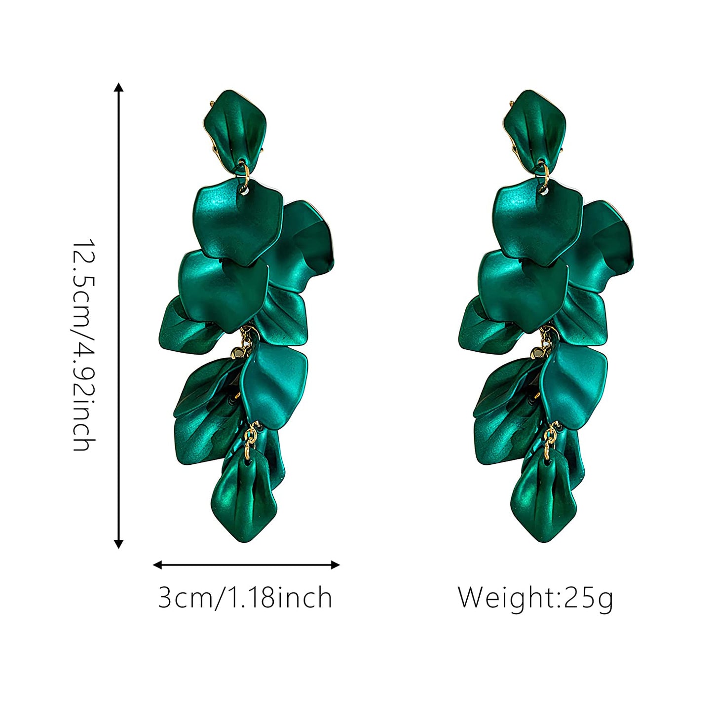 Long Acrylic Rose Petal Earrings Dangle Exaggerated Flower Earrings Drop Statement Floral Tassel Earrings for Women