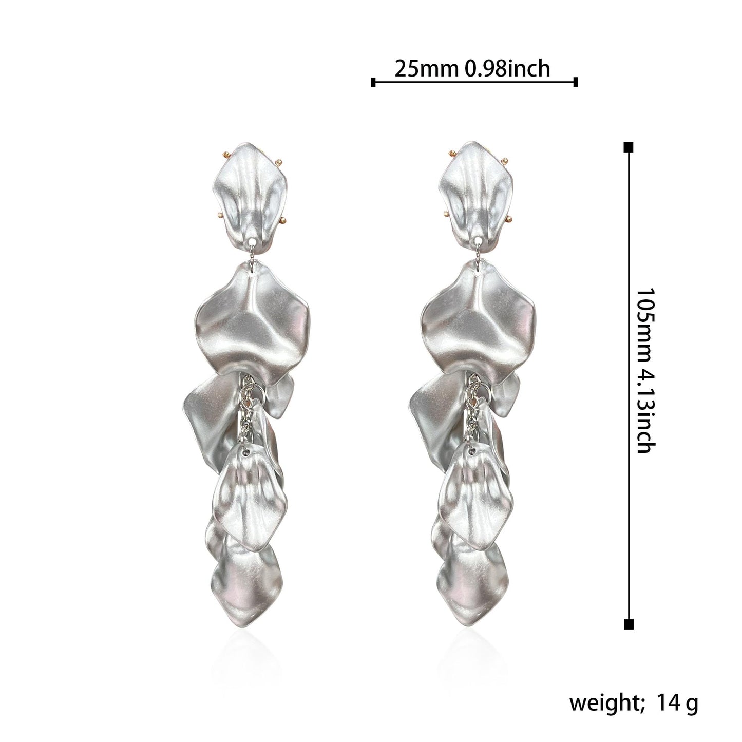 Long Acrylic Rose Petal Earrings Dangle Exaggerated Flower Earrings Drop Statement Floral Tassel Earrings for Women