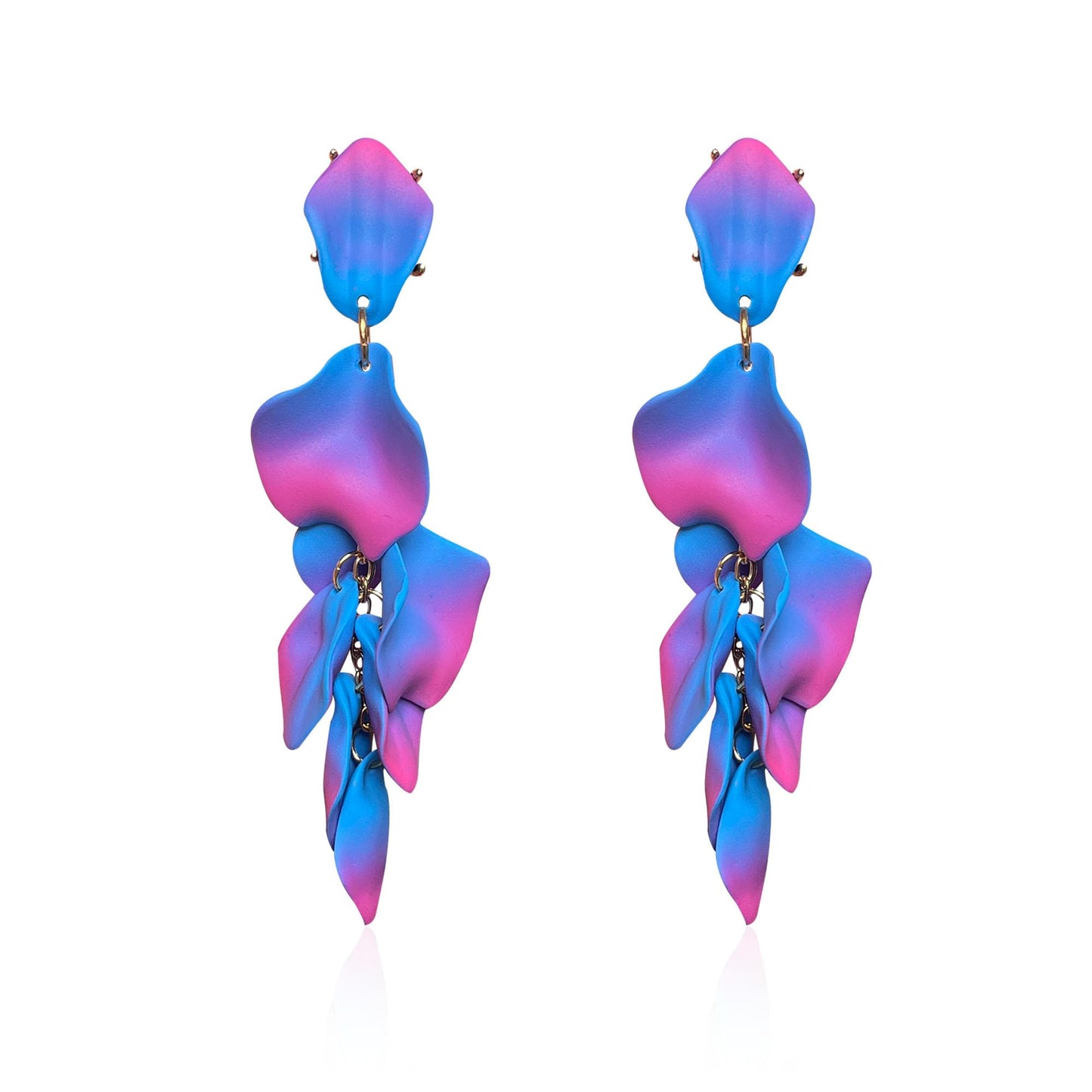 Long Acrylic Rose Petal Earrings Dangle Exaggerated Flower Earrings Drop Statement Floral Tassel Earrings for Women