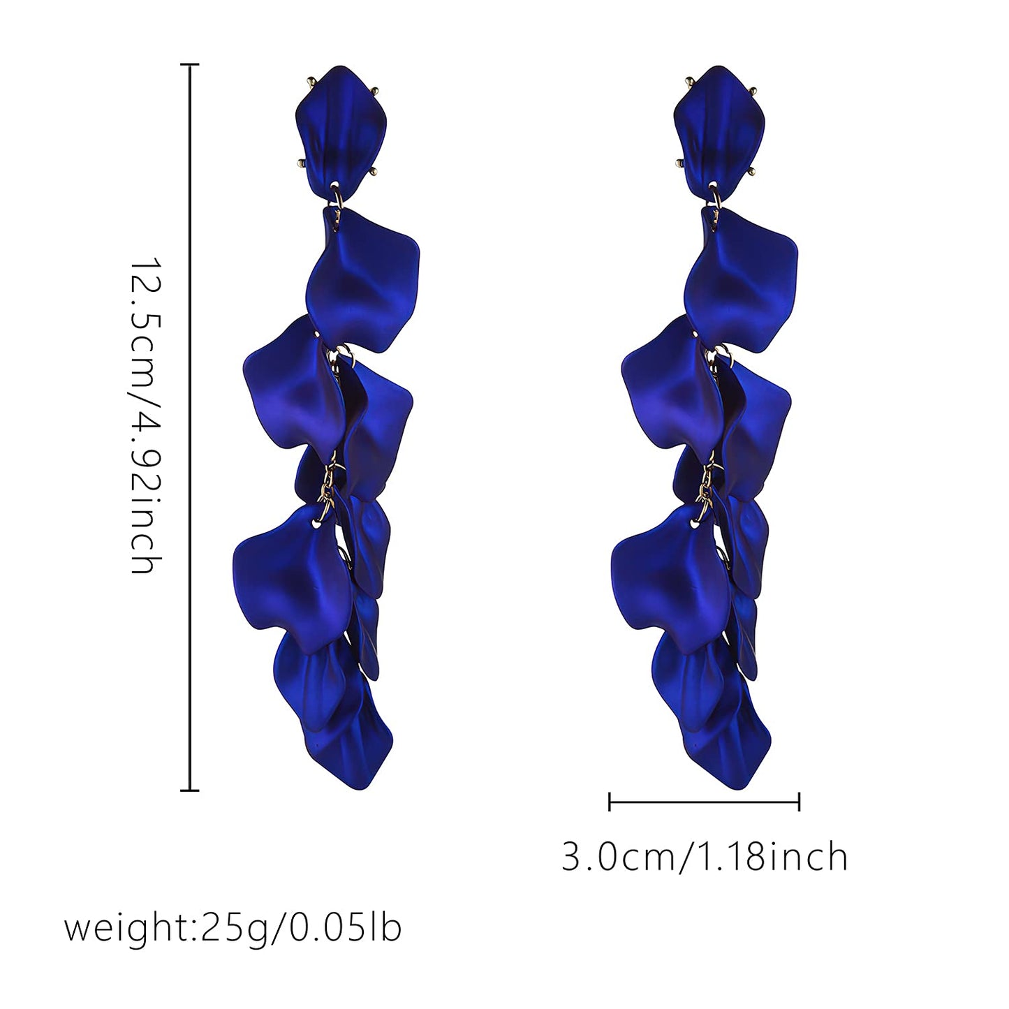 Long Acrylic Rose Petal Earrings Dangle Exaggerated Flower Earrings Drop Statement Floral Tassel Earrings for Women