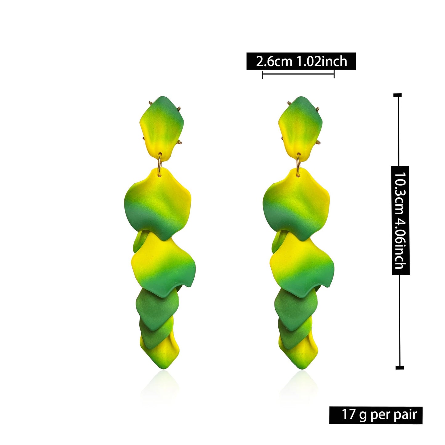 Long Acrylic Rose Petal Earrings Dangle Exaggerated Flower Earrings Drop Statement Floral Tassel Earrings for Women