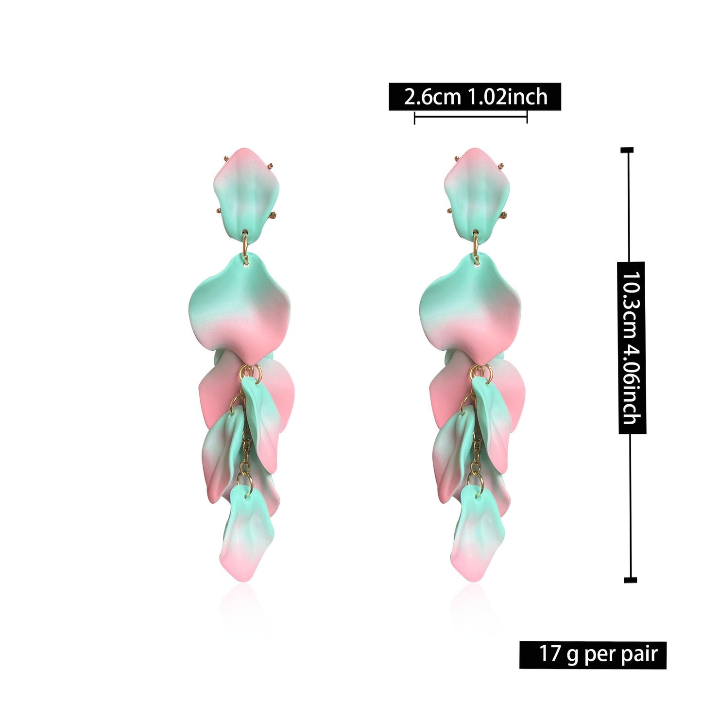 Long Acrylic Rose Petal Earrings Dangle Exaggerated Flower Earrings Drop Statement Floral Tassel Earrings for Women