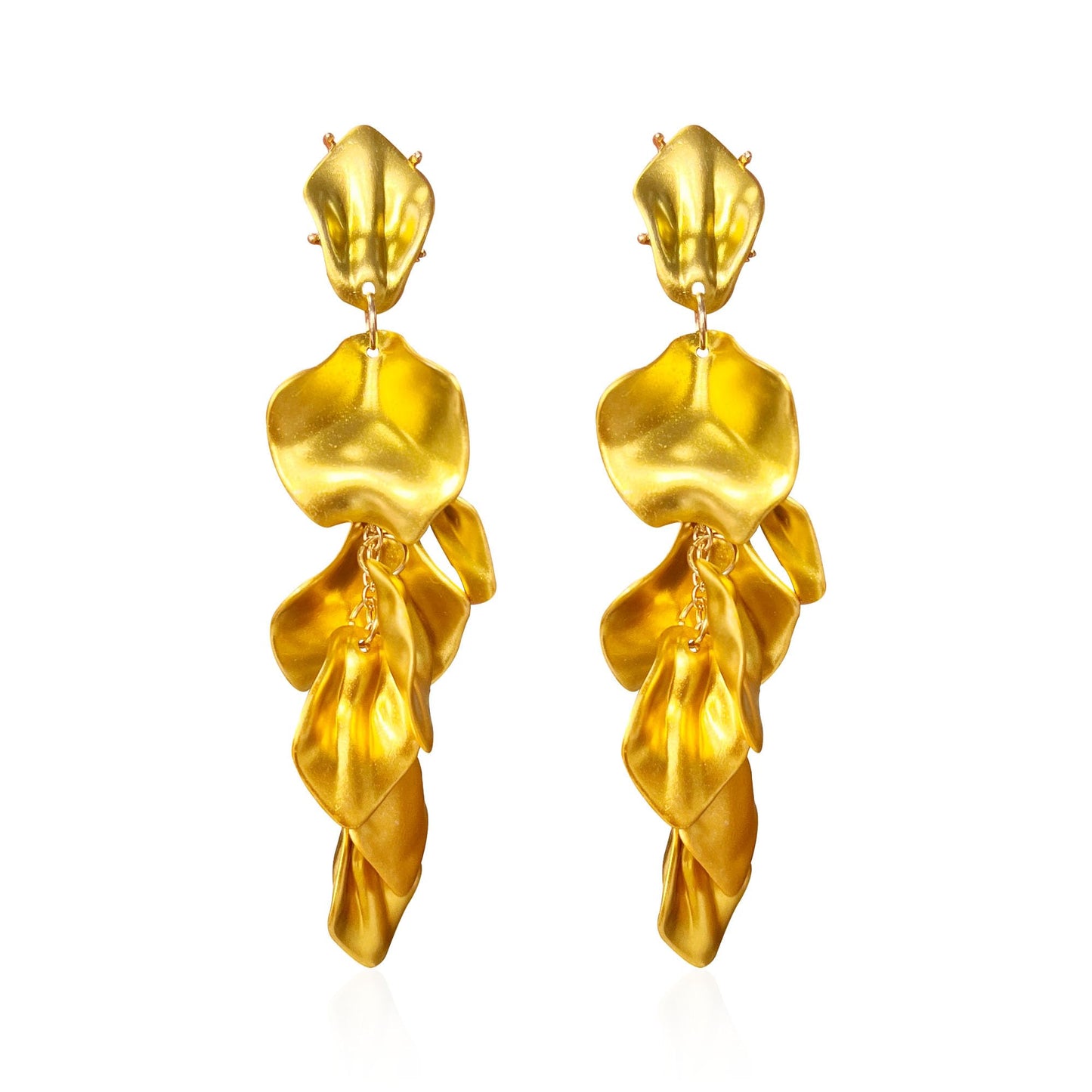 Long Acrylic Rose Petal Earrings Dangle Exaggerated Flower Earrings Drop Statement Floral Tassel Earrings for Women