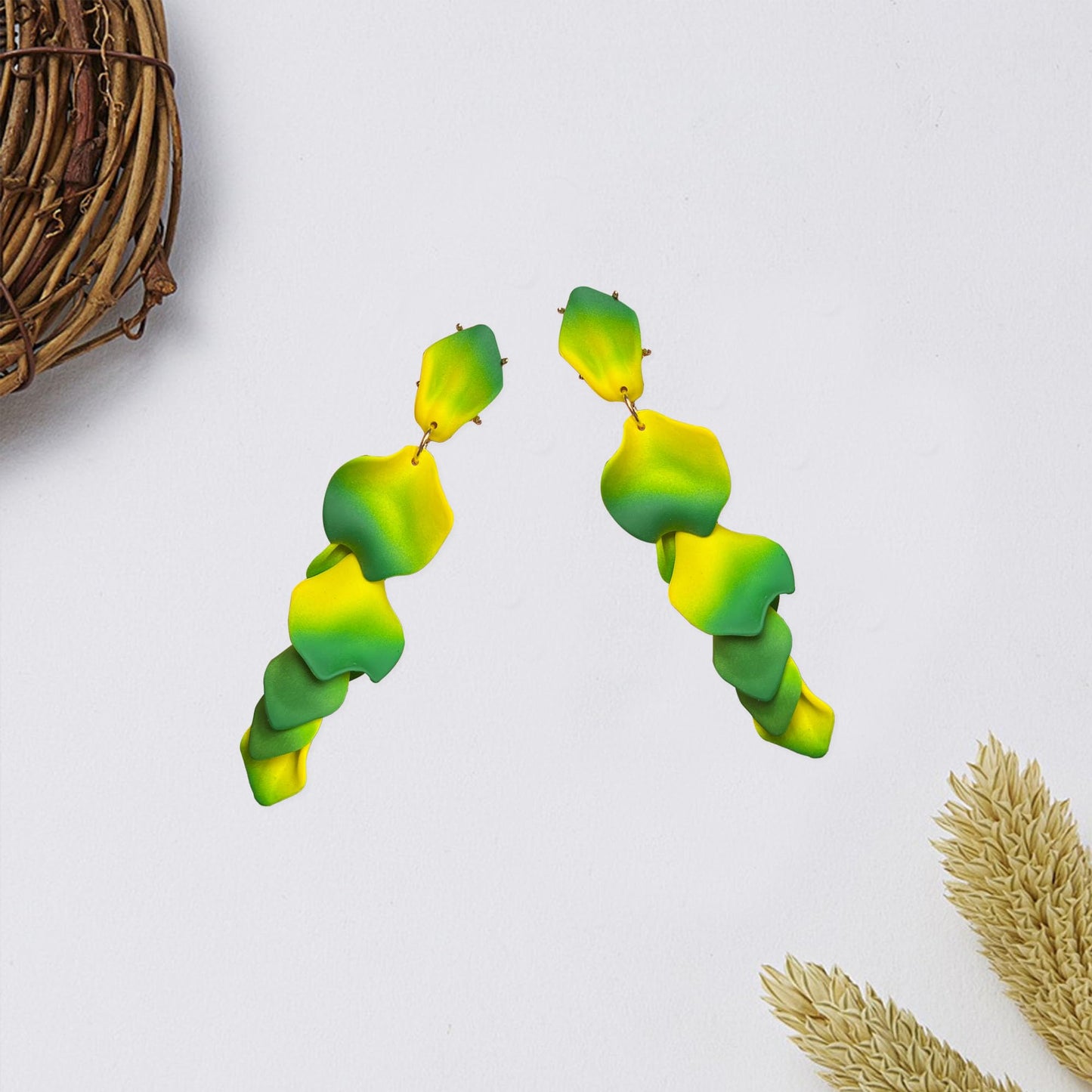 Long Acrylic Rose Petal Earrings Dangle Exaggerated Flower Earrings Drop Statement Floral Tassel Earrings for Women