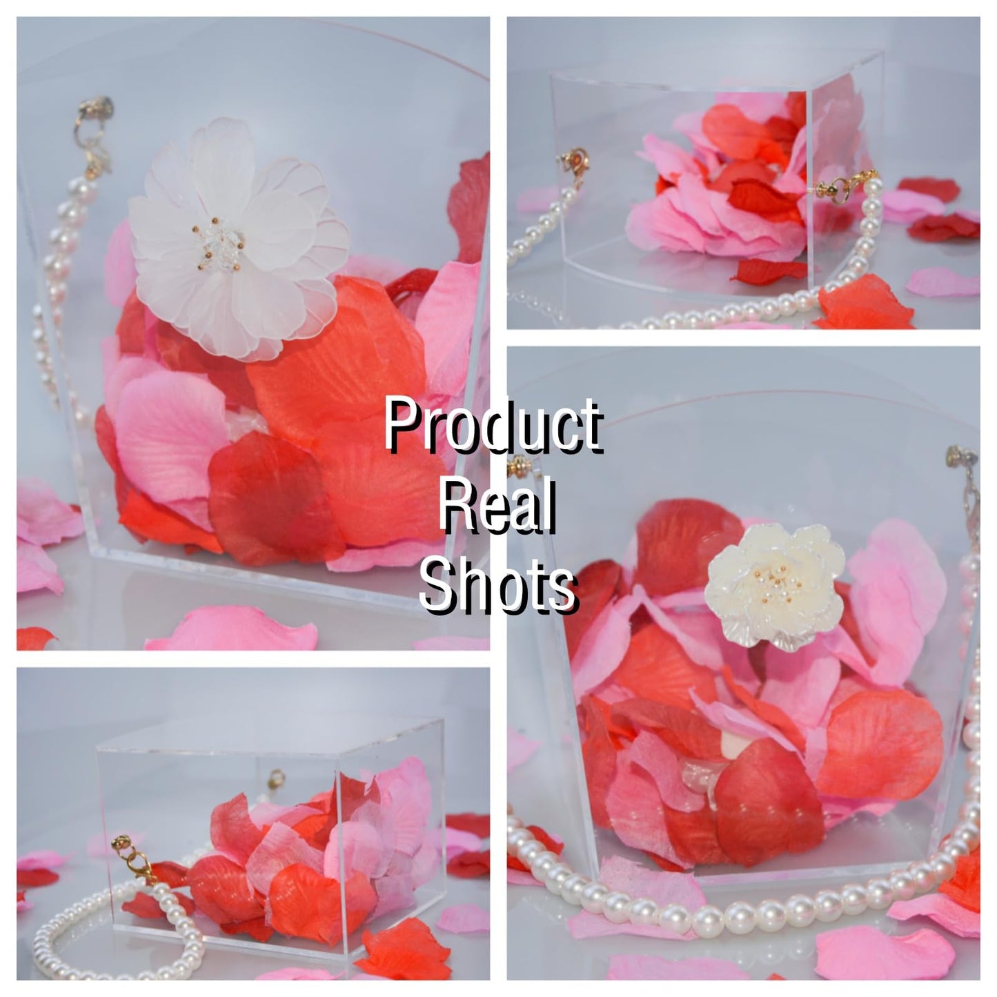 Clear Flower Girl Basket Fan Shape Wedding Petals Basket with Pearl Handle Acrylic Flower Holder for Confetti,Wedding Decoration (Fan Shape)